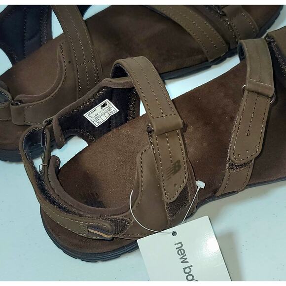 New Balance Maya Sports Sandals Nubuck Sz 9D 8.5 Brown Leather Anatomical Heel - Picture 13 of 15
